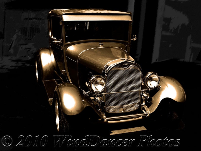 Black Gold 1929 Model A Ford Fine Art Photo Classic Car Americana Retro 11 x 14 Matted Photo Gifts for Men Gifts for Guys image 1