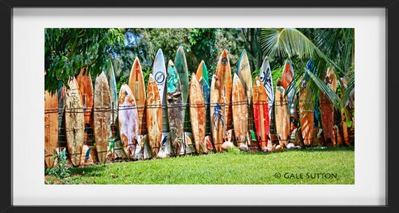 Surfboard Fence, Fine Art Photo, Maui, Hawaii, Surfing Art, Art