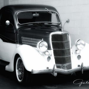 1935 Ford Coupe, Fine Art Photo, Classic Car, 30&#39;s Ford Hot Rod, Old Car Photo, Retro, Hot Rod, Black, White, Grays, Wall Art, Gift for Men