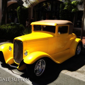 1932 Ford Coupe, Fine Art Photo, Classic Car, Old Ford, Hot Rod, Retro, Yellow, Man Cave, Gift for Guys, Art for Walls, Hot Rodder&#39;s Delight