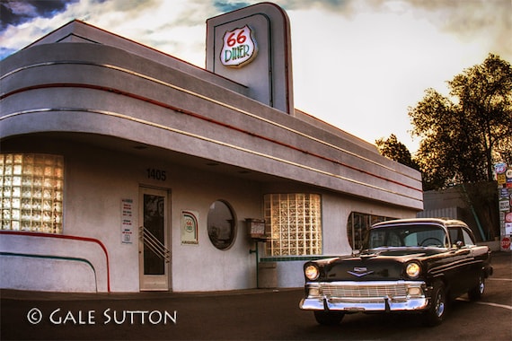 Old Chevy, Route 66 Diner, Fine Art Photo, Route 66, Diner, 56 Chevy,Classic Car, Retro, Retro Art, Gifts for Guys, Rt 66 Art, Art for Walls