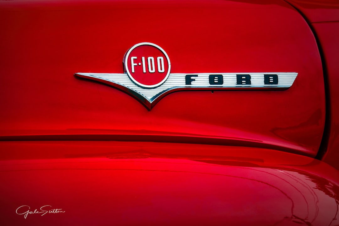 Old Ford Truck Emblem, Fine Art Photo, '56 Ford F100, Old