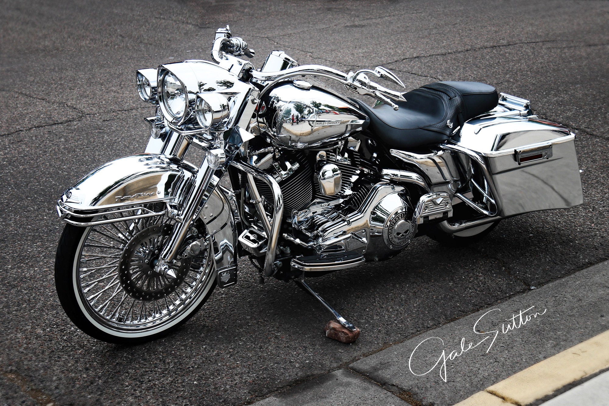 00s HARLEY DAVIDSON グレー フレイム フェード クローム Chrome Driver Stretched Floorboards Footboard For Harley