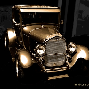 1929 Model A Ford, Fine Art Photo, Classic Car, Gift for Guys, Vintage, Retro, Black, Gold, Art for Walls, Retro Art, Old Model A Ford