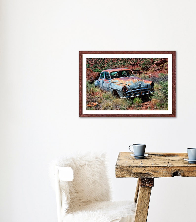 Rusted Classic Car, Fine Art Photo, Rusted Car, Old Car Art, Blue, Rust