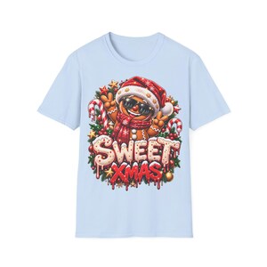Sweet Xmas Gingerbread Shirt, Cool Gingerbread Man with Sunglasses Christmas Shirt image 7