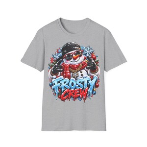Frosty Crew Sneeuwpop Shirt, Cool Kerstshirt in Streetwear-stijl afbeelding 5