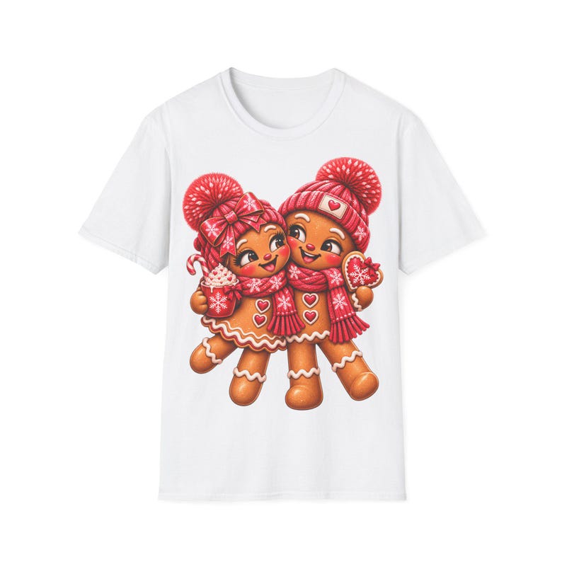 Lebkuchen Pärchen Shirt mit verliebtem Blick, Gingerbread Weihnachtsshirt Geschenk afbeelding 2