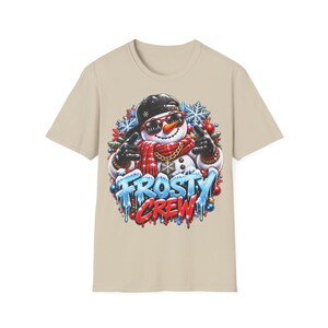 Frosty Crew Sneeuwpop Shirt, Cool Kerstshirt in Streetwear-stijl afbeelding 4
