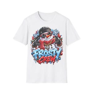 Frosty Crew Sneeuwpop Shirt, Cool Kerstshirt in Streetwear-stijl afbeelding 2