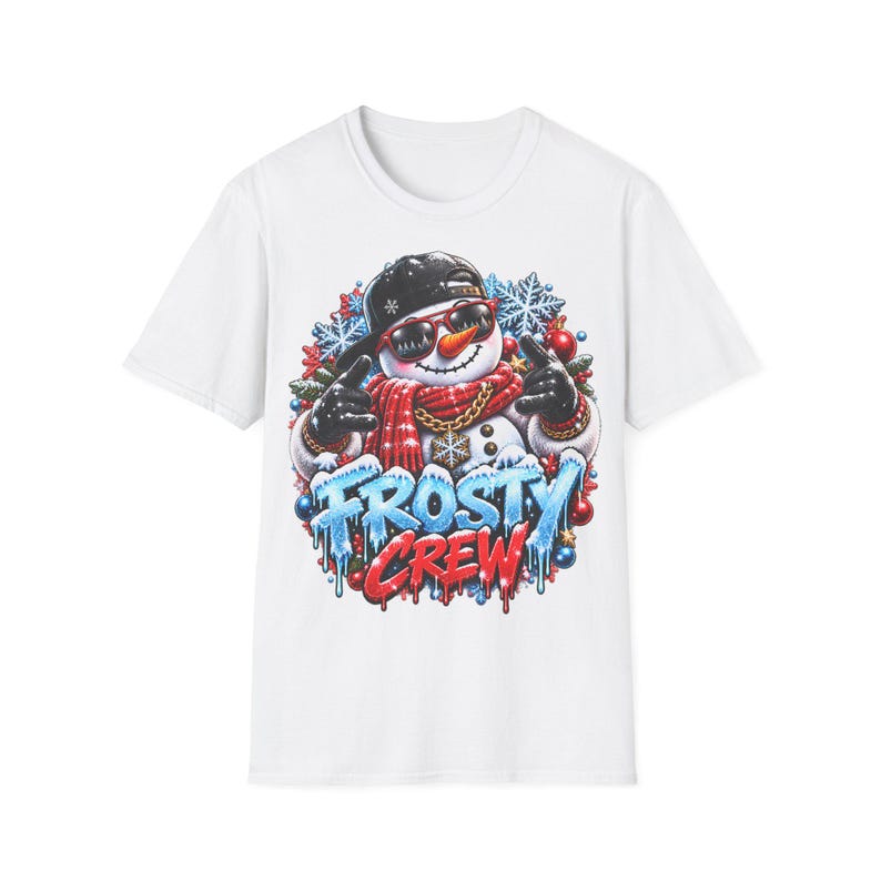 Frosty Crew Sneeuwpop Shirt, Cool Kerstshirt in Streetwear-stijl afbeelding 2