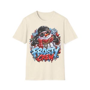 Frosty Crew Sneeuwpop Shirt, Cool Kerstshirt in Streetwear-stijl afbeelding 6