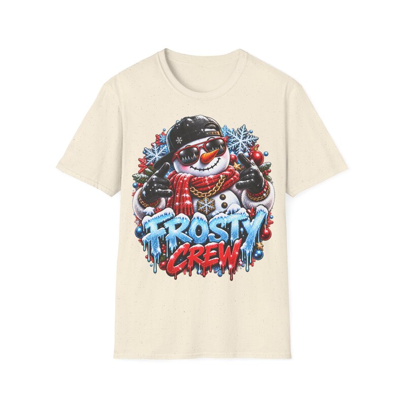 Frosty Crew Sneeuwpop Shirt, Cool Kerstshirt in Streetwear-stijl afbeelding 6