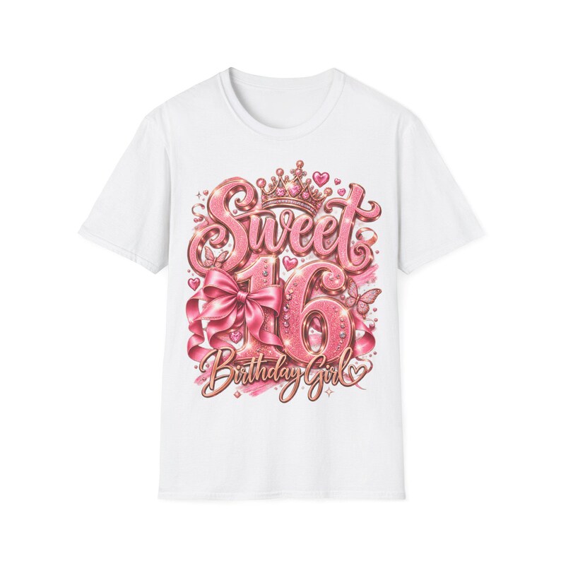16-årsflicka, present till 16-årsflicka, krona och rosa rosett bild 1