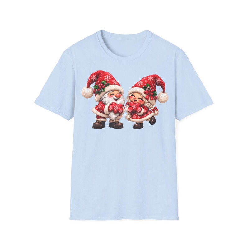 Wichtel Paar Weihnachtsshirt mit Herzen, Gnome Christmas Shirt Geschenk für Paare imagen 5