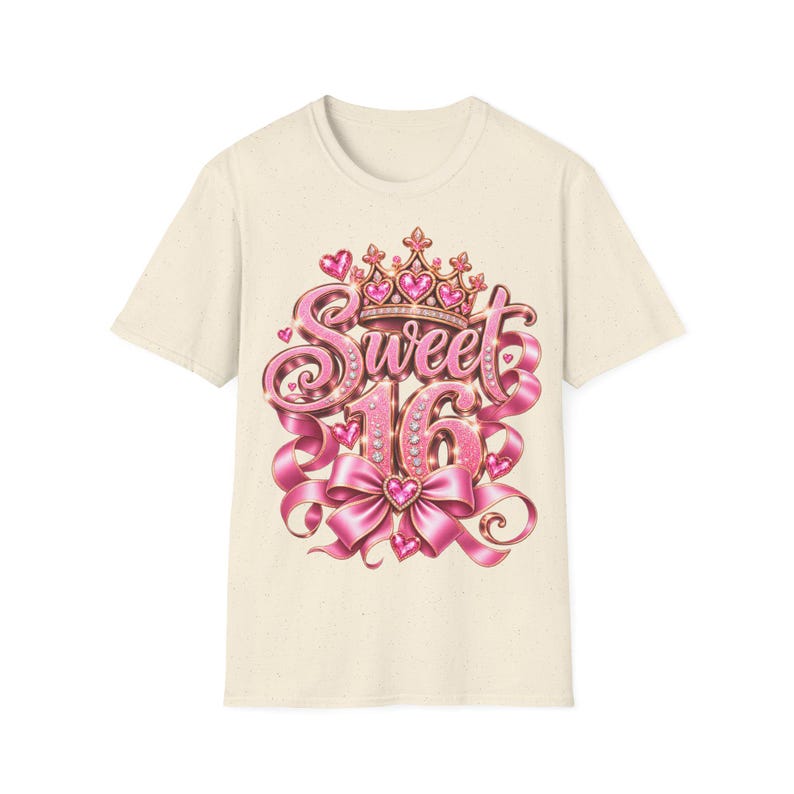 16-årsdagströja med krona, rosett och hjärtan, 16-årsdagsgåva bild 5