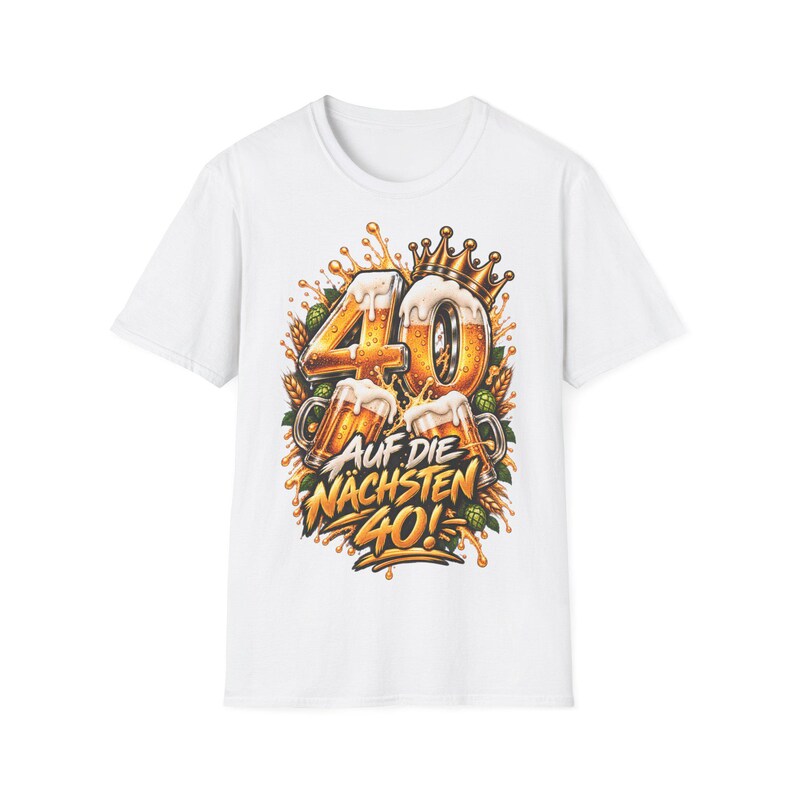 Shirt zum 40 Geburtstag Männer, Auf die nächsten 40, Bier Geschenk Bild 1