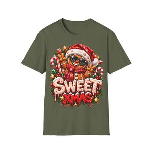 Sweet Xmas Gingerbread Shirt, Cool Gingerbread Man with Sunglasses Christmas Shirt image 3