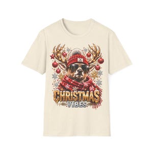 Christmas Vibes Hirsch Shirt, Cooler Hirsch mit Sonnenbrille Weihnachtsshirt Bild 6