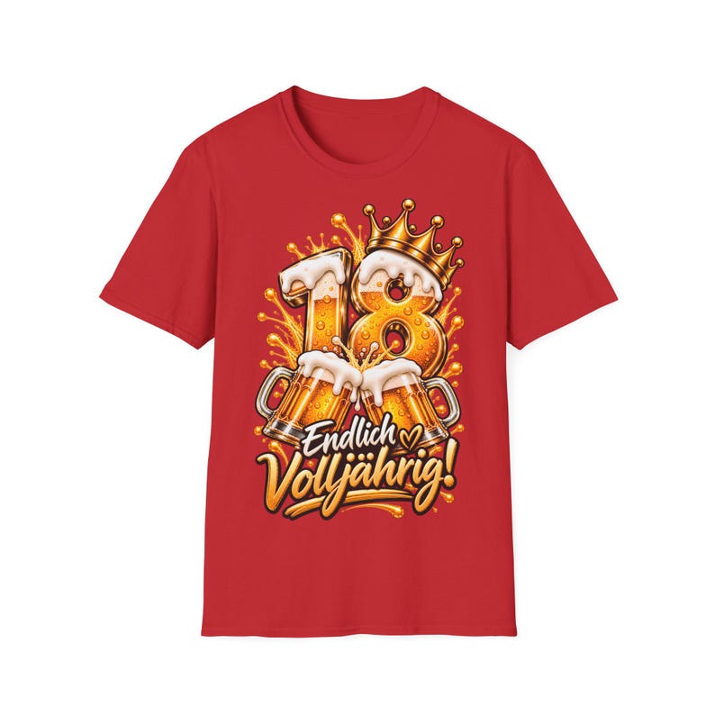 18th Birthday Shirt - Finally an Adult, Birthday Shirt with Beer Mugs and Crown, Gift for an 18th Birthday - Boy or Girl image 7