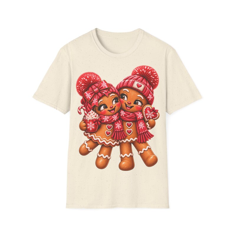 Lebkuchen Pärchen Shirt mit verliebtem Blick, Gingerbread Weihnachtsshirt Geschenk afbeelding 6