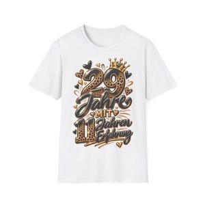 Geburtstagsshirt 29 Jahre mit 11 Jahren Erfahrung, lustiges Shirt 40. Geburtstag, Gold Schwarz Leopard