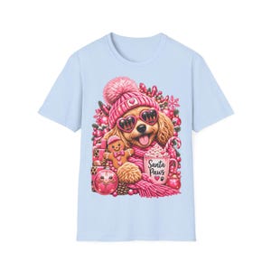 Santa Paws Hunde Shirt Pink, Weihnachtsshirt für Hundemama mit Herzbrille imagen 8