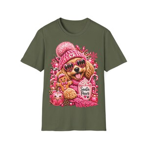Santa Paws Hunde Shirt Pink, Weihnachtsshirt für Hundemama mit Herzbrille imagen 4