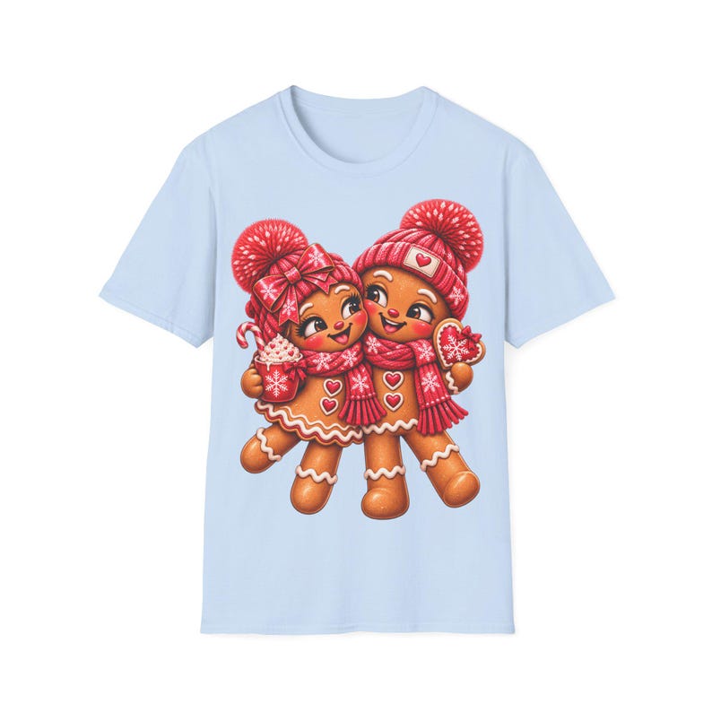 Lebkuchen Pärchen Shirt mit verliebtem Blick, Gingerbread Weihnachtsshirt Geschenk afbeelding 7