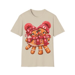 Lebkuchen Pärchen Shirt mit verliebtem Blick, Gingerbread Weihnachtsshirt Geschenk afbeelding 4