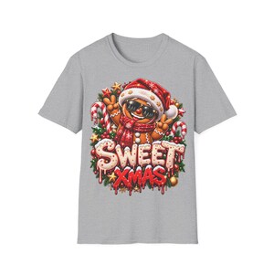 Sweet Xmas Gingerbread Shirt, Cool Gingerbread Man with Sunglasses Christmas Shirt image 5