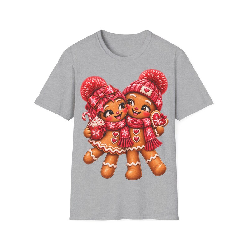 Lebkuchen Pärchen Shirt mit verliebtem Blick, Gingerbread Weihnachtsshirt Geschenk afbeelding 5