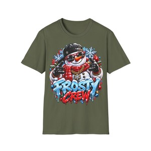 Frosty Crew Sneeuwpop Shirt, Cool Kerstshirt in Streetwear-stijl afbeelding 3