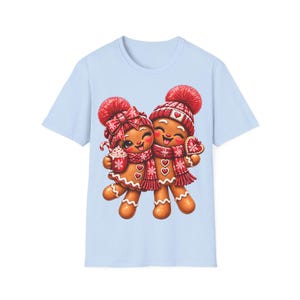 Gingerbread couple shirt winking and laughing, Gingerbread Christmas shirt red image 7