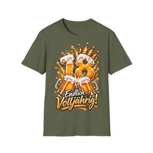 18th Birthday Shirt - Finally an Adult, Birthday Shirt with Beer Mugs and Crown, Gift for an 18th Birthday - Boy or Girl image 5