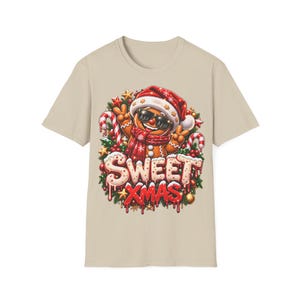 Sweet Xmas Gingerbread Shirt, Cool Gingerbread Man with Sunglasses Christmas Shirt image 4