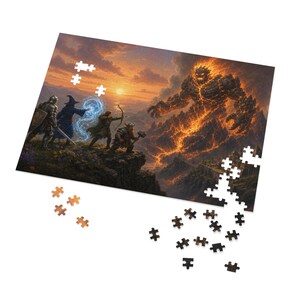 Lava Elemental Fantasy Jigsaw Puzzle in Tin, 1000 or 500 Pieces, Epic Volcano Monster Puzzle Gift afbeelding 5