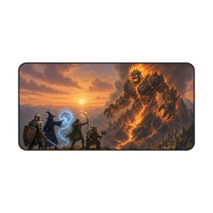 Podkładka pod mysz Lava Elemental Fantasy, duża podkładka pod mysz do gier, podkładka pod biurko RPG 16x32, prezent na stół RPG