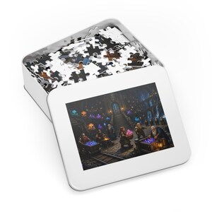 Dwarven City Fantasy Jigsaw Puzzle in Tin, 1000 or 500 Pieces, Underground Mine Cave Puzzle Gift image 6