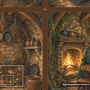 Inside the Hillside Burrow Inn - Storybook Cutaway Jigsaw Puzzle in Gift Tin, 1000 or 500 Pieces, Cozy Cross Section Gift bild 6