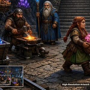 Dwarven City Fantasy Jigsaw Puzzle in Tin, 1000 or 500 Pieces, Underground Mine Cave Puzzle Gift image 8