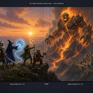 Myth and Monster Lava Elemental Hardcover Journal - Blank Fantasy Sketchbook image 3