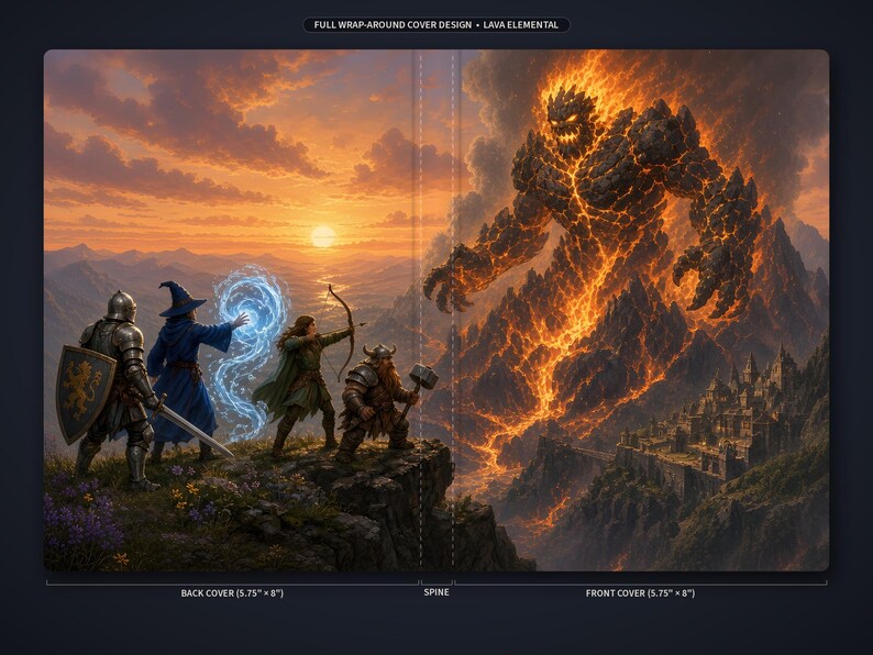 Myth and Monster Lava Elemental Hardcover Journal - Blank Fantasy Sketchbook image 3