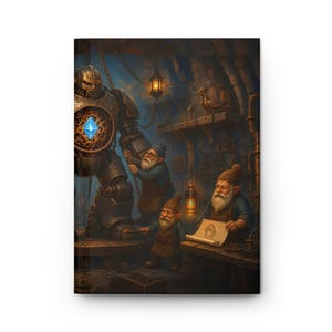Myth and Monster Gnome Tinker's Workshop Hardcover Journal - Blank Fantasy Sketchbook image 1