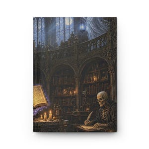 Gargoyles and Grimoires The Ossuary Library Hardcover Journal - Blank Gothic Fantasy Sketchbook image 1