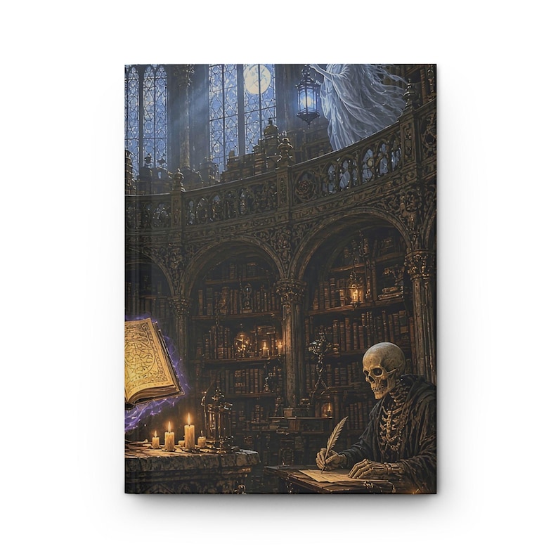 Gargoyles and Grimoires The Ossuary Library Hardcover Journal - Blank Gothic Fantasy Sketchbook image 1