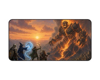 Tappetino da scrivania fantasy con elemento lava, tappetino per mouse da gioco di grandi dimensioni, tappetino da scrivania per giochi di ruolo da tavolo 16x32, regalo per giochi di ruolo da tavolo