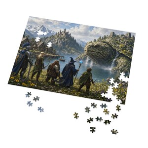 Rompecabezas gigante de fantasía con forma de tortuga en lata, 1000 o 500 piezas, regalo de rompecabezas de aventuras de mitos y monstruos imagen 5