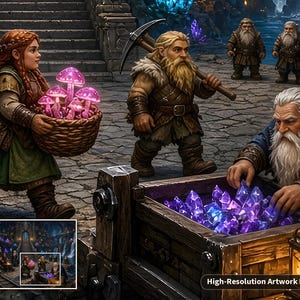 Dwarven City Fantasy Jigsaw Puzzle in Tin, 1000 or 500 Pieces, Underground Mine Cave Puzzle Gift image 7