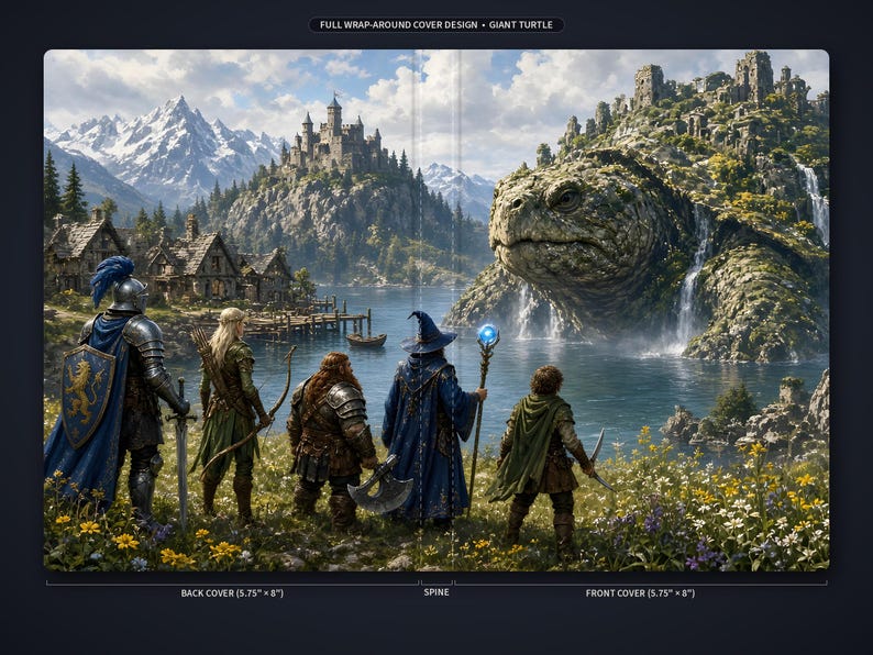 Myth and Monster Giant Turtle Hardcover Journal - Blank Fantasy Sketchbook image 3